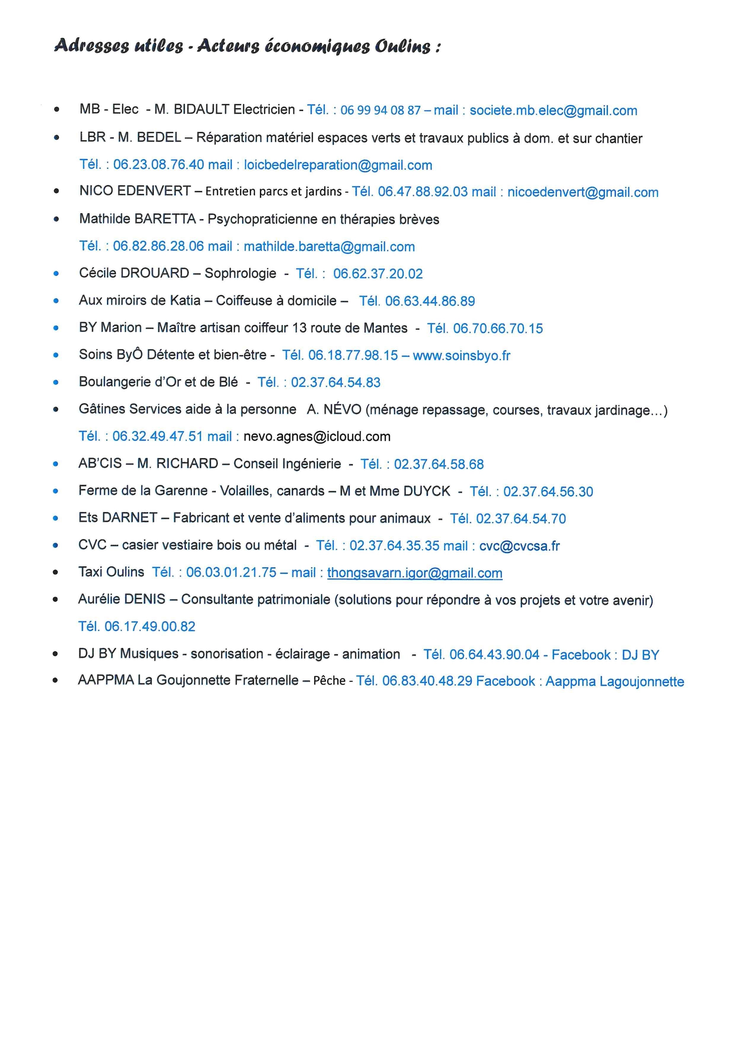 Acteurs locaux